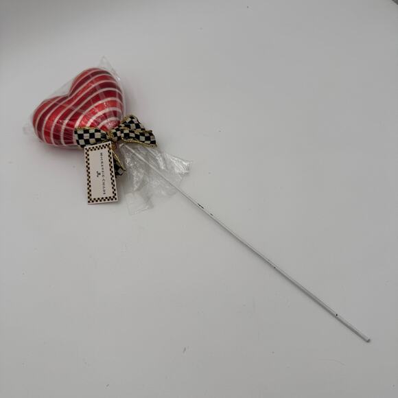 MacKenzie Childs Heart Lollipop Pick Stripe NWT - Picture 2 of 4